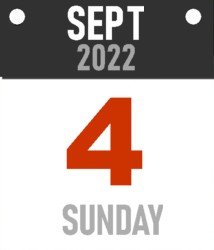 Sunday, September 4, 2022