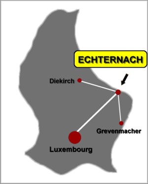 Geographic situation of Echternach