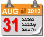 Samedi, 31 aot 2013