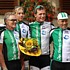 Anne Stein-Kirch, Marek Maluszczac and Jens Volkmann celebrating with their team-mates