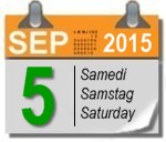 Samstag, 5. September 2015