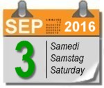 Samedi, 3 septembre 2016