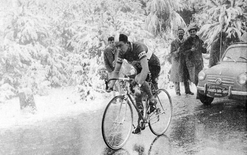 Charly Gaul im Jahr 1956 auf dem Monte Bondone